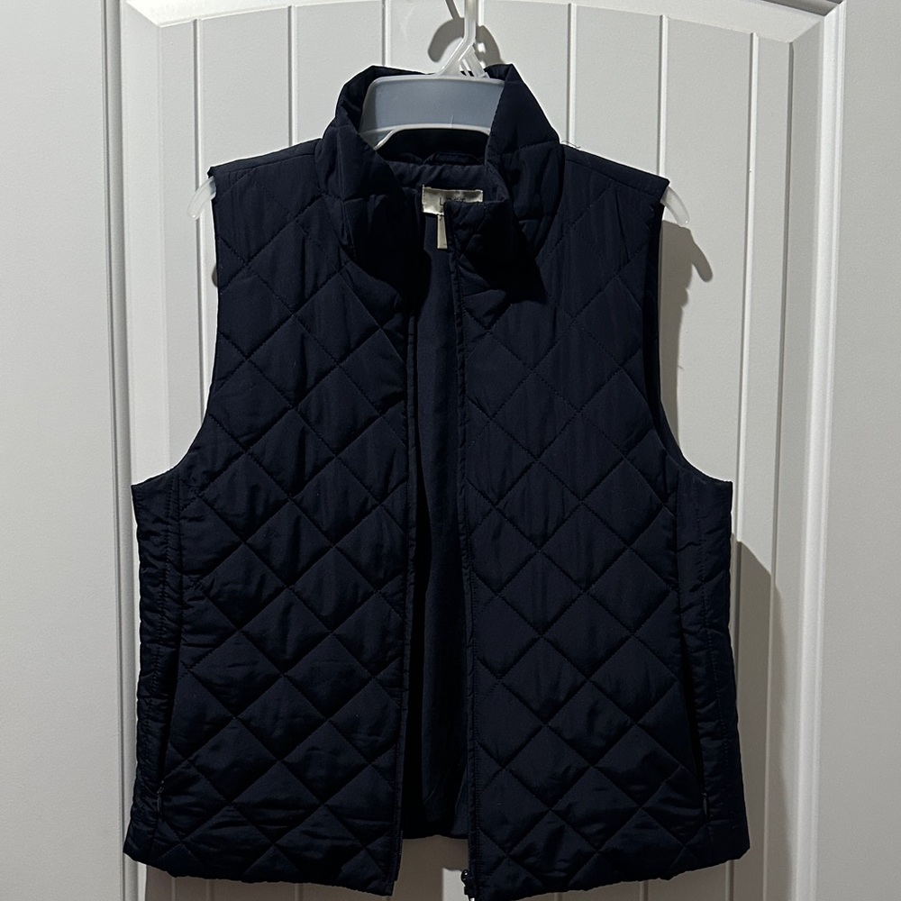 LOFT Navy Quilted Vest